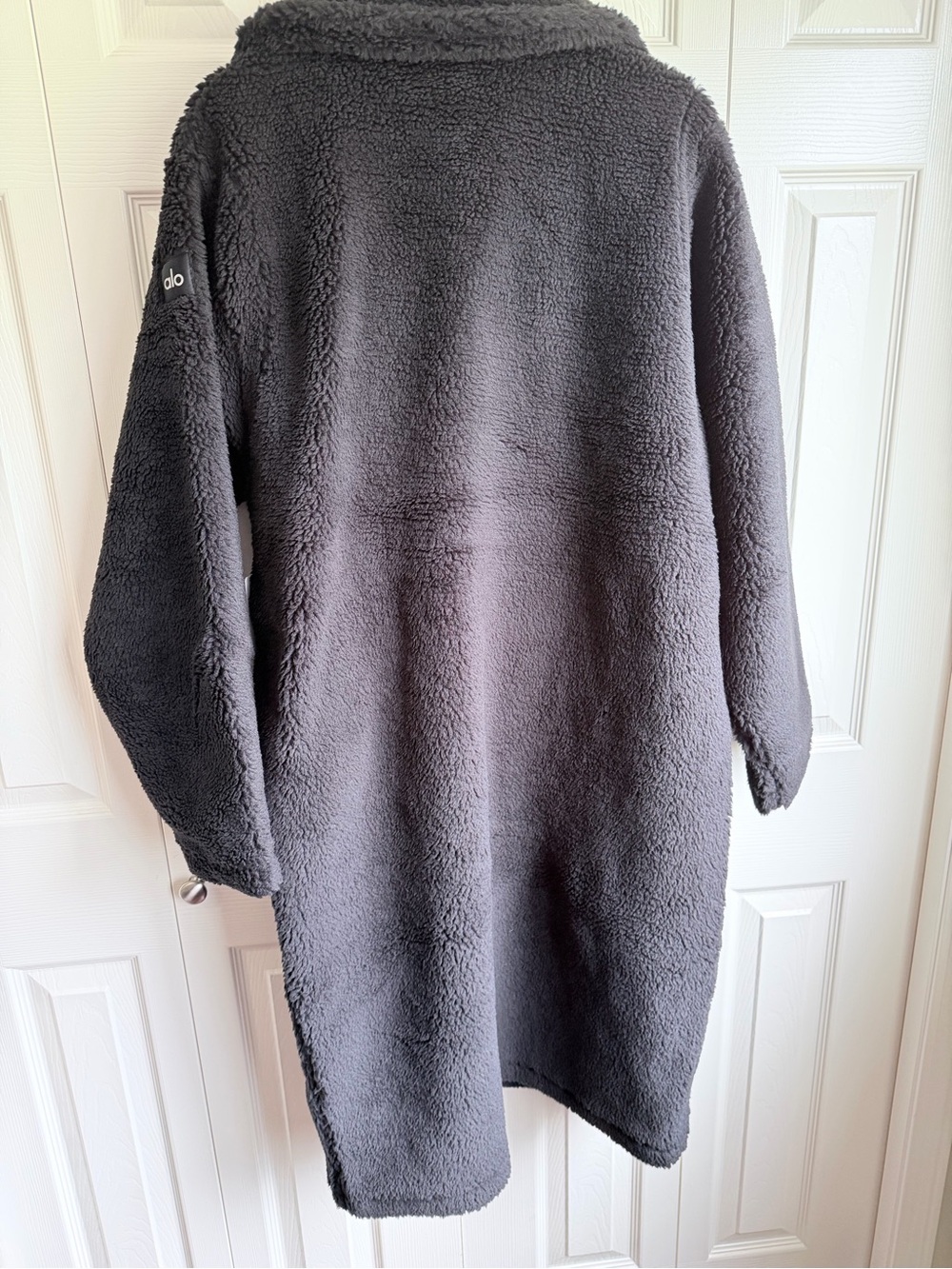 NWT Alo Yoga Oversized Sherpa Trench Teddy Coat - Black Size S - Picture 10 of 14